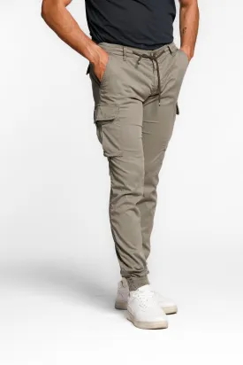 Chile Elax pantalone cargo uomo in twill con coulisse extra slim