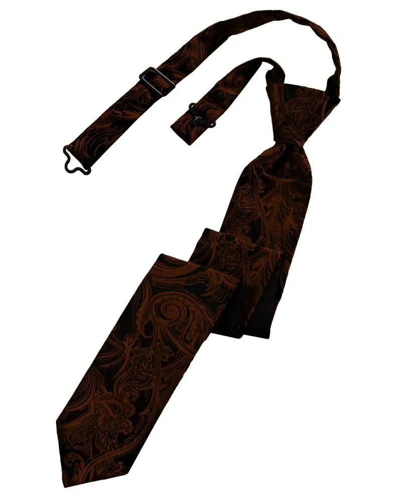 Cognac Tapestry Skinny Necktie