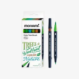 COLOR TWIN BRUSH PEN SET OF 6 // FOREST