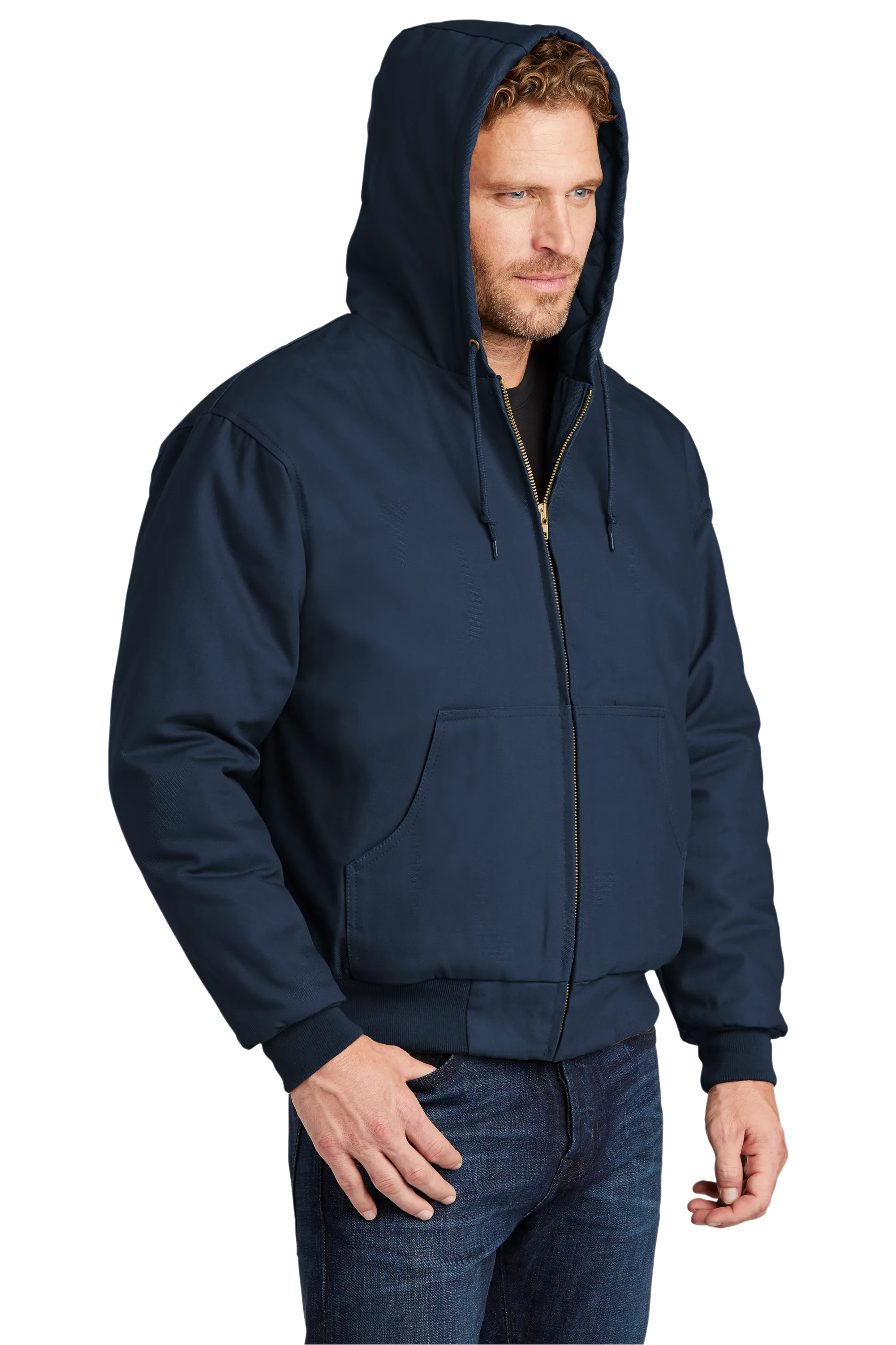 CornerStone® - Duck Cloth Hooded Work Jacket - Navy