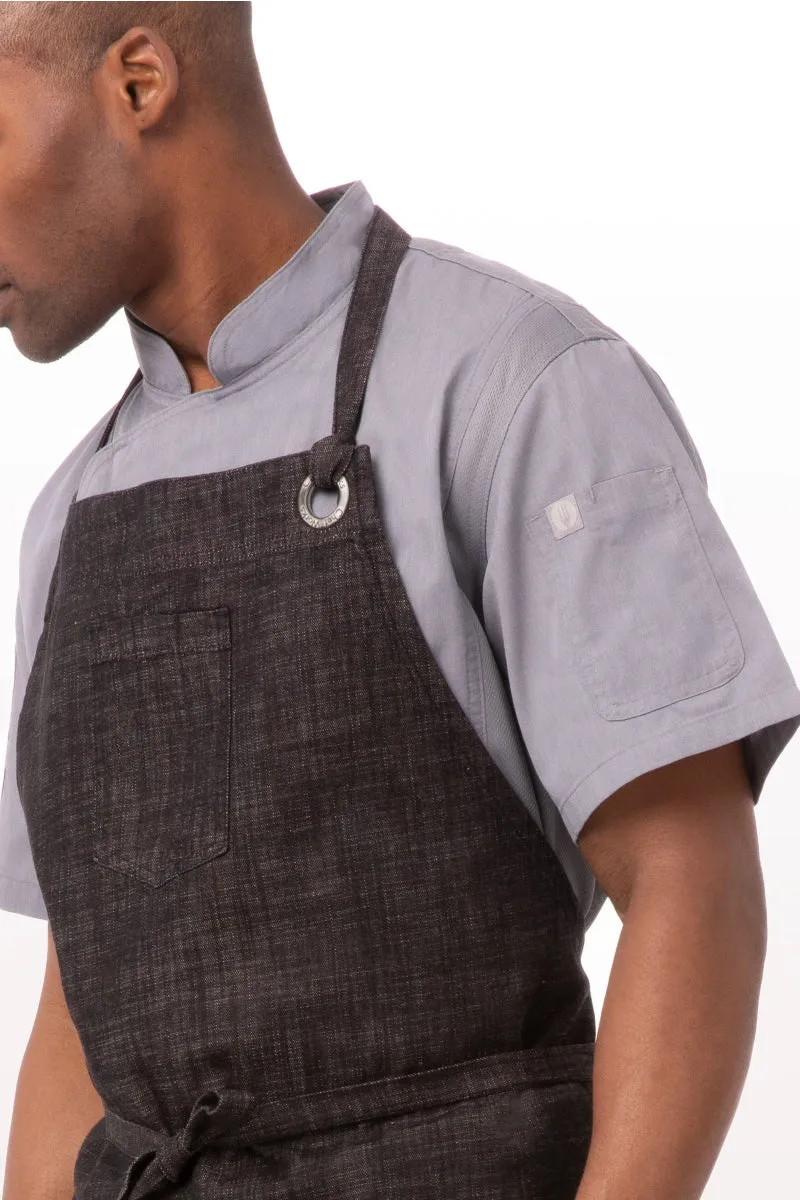 Corvallis Black & Burgundy Chefs Bib Apron