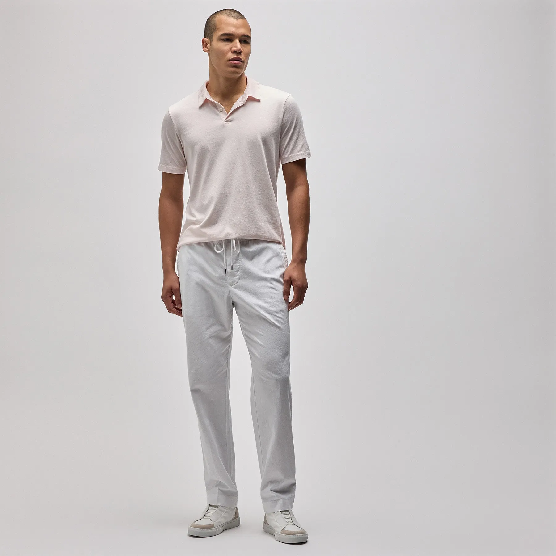 Cotton Linen Work Pant - White