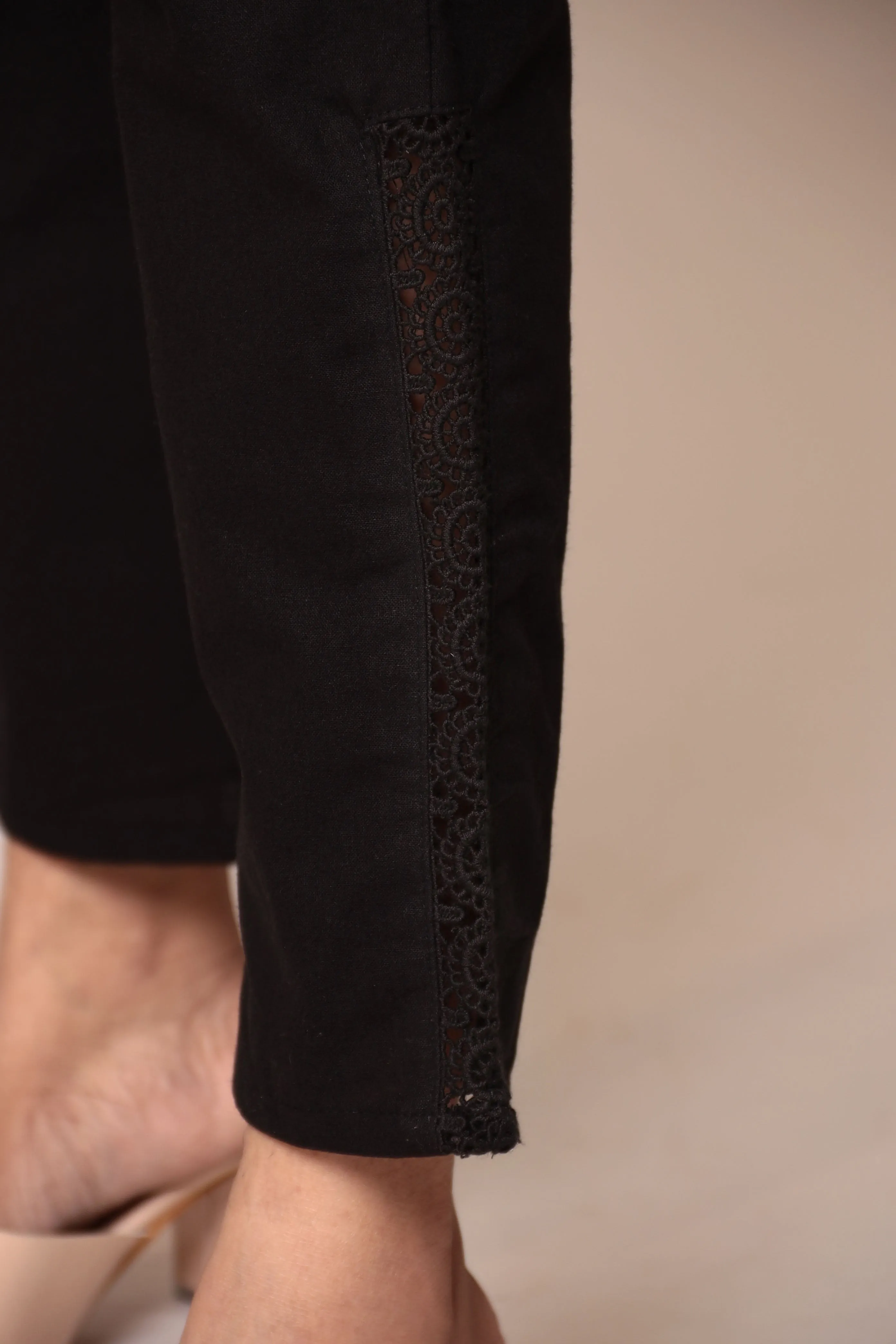 Cotton Woven Pant with Embroidered Work