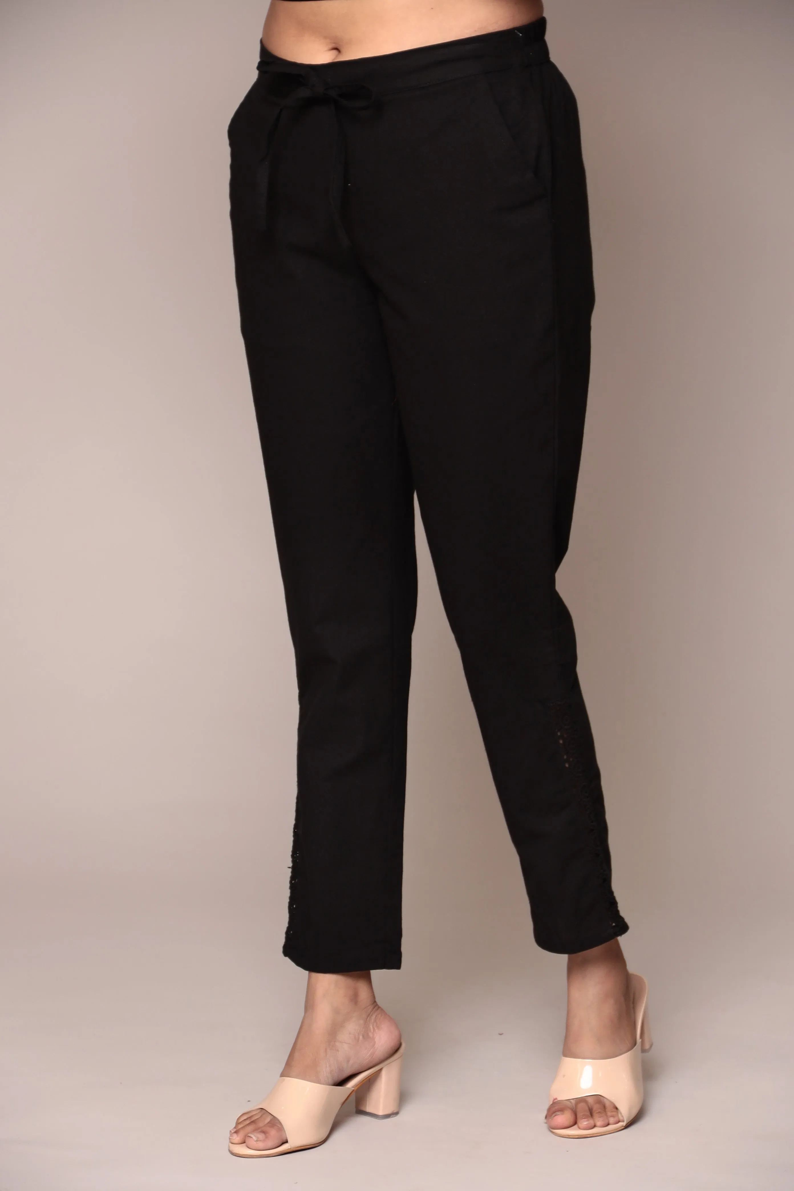 Cotton Woven Pant with Embroidered Work