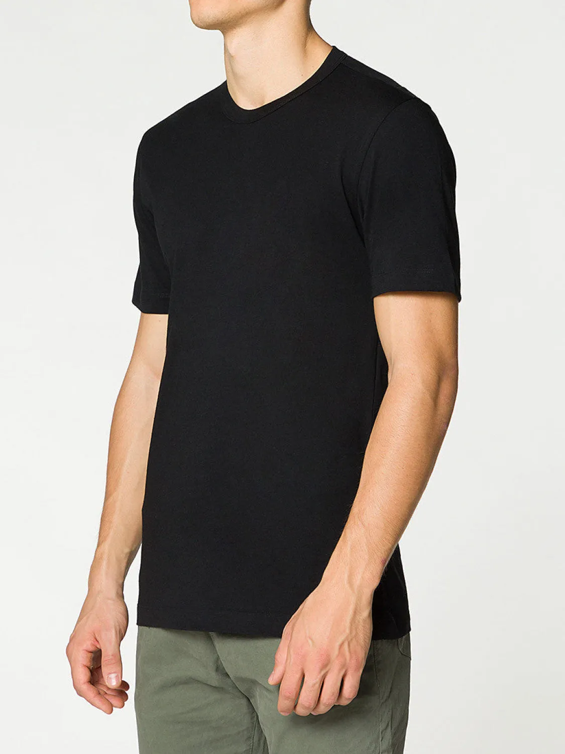 Crewneck Slim Fit Organic Cotton T-shirt Black