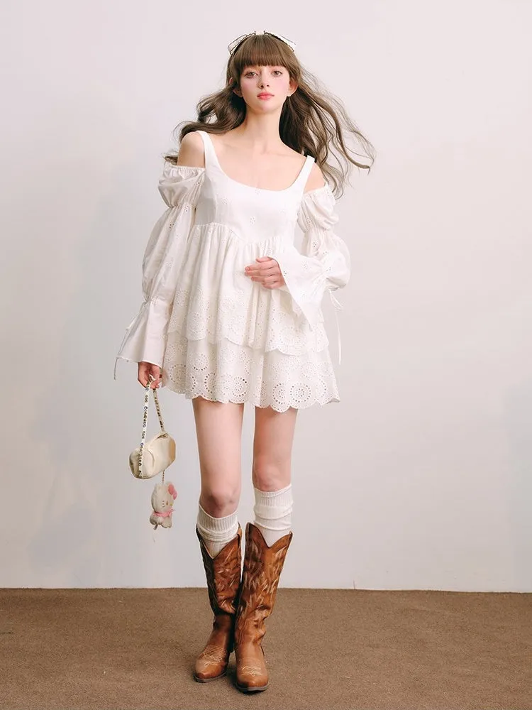 Cut Work Lace Lanthanum Sleeve Doll One Piece【s0000003851】