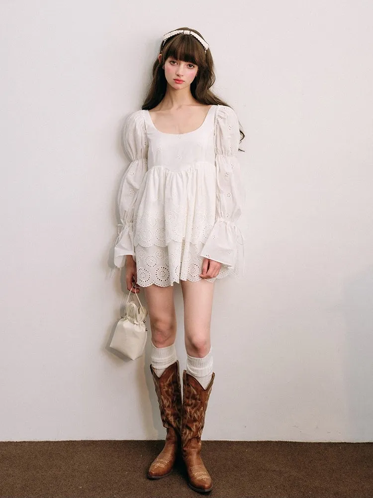 Cut Work Lace Lanthanum Sleeve Doll One Piece【s0000003851】