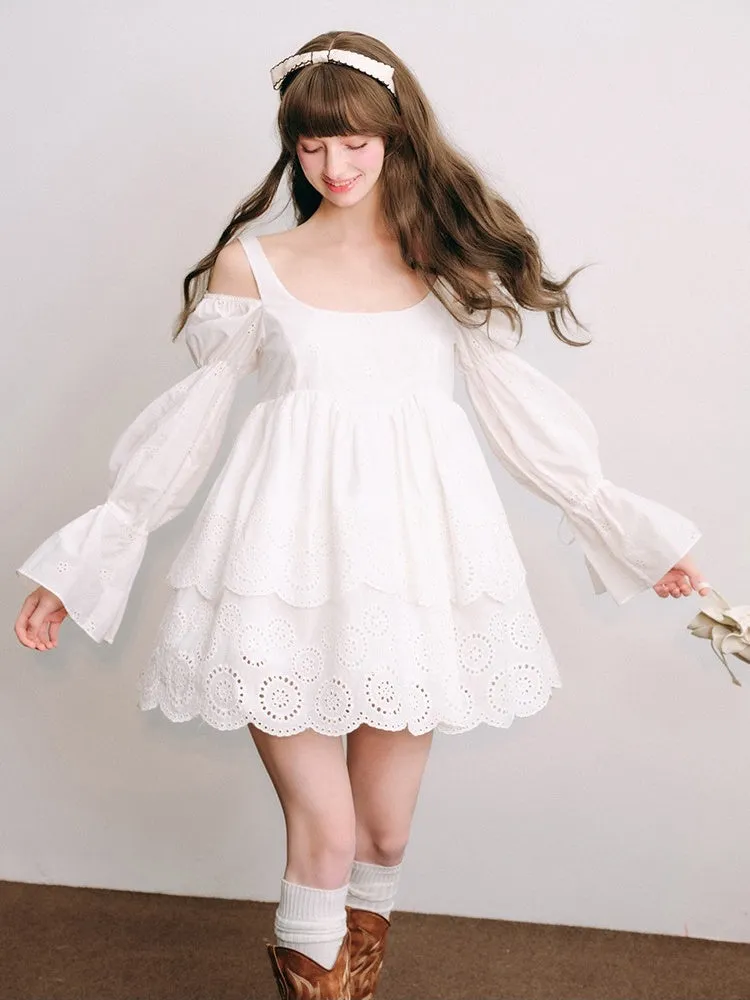 Cut Work Lace Lanthanum Sleeve Doll One Piece【s0000003851】