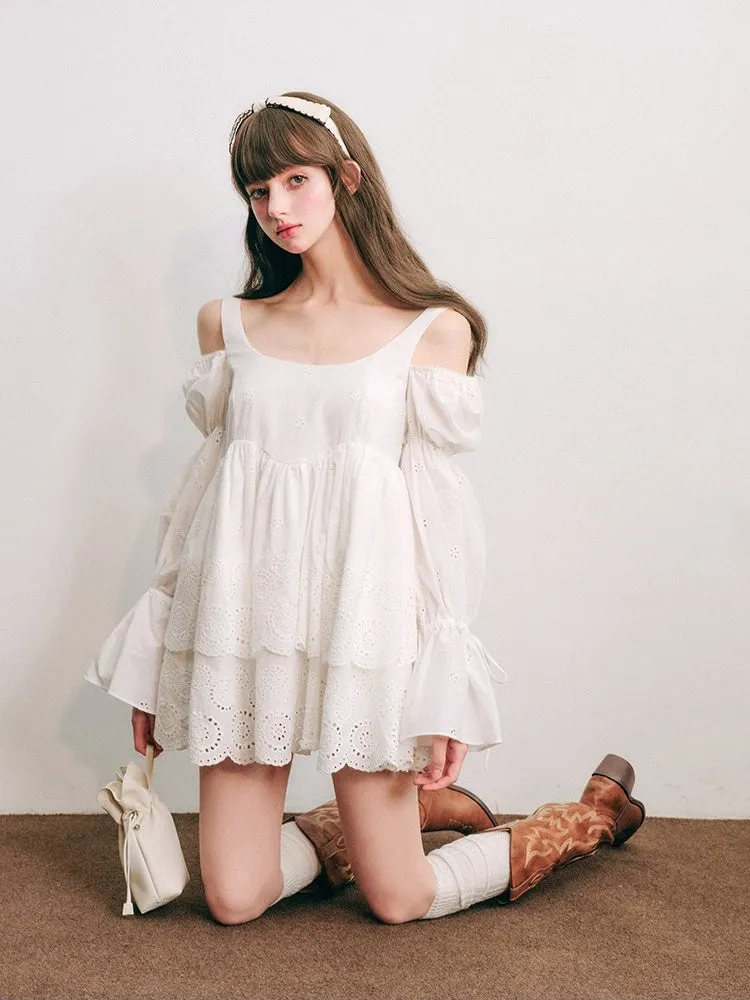 Cut Work Lace Lanthanum Sleeve Doll One Piece【s0000003851】