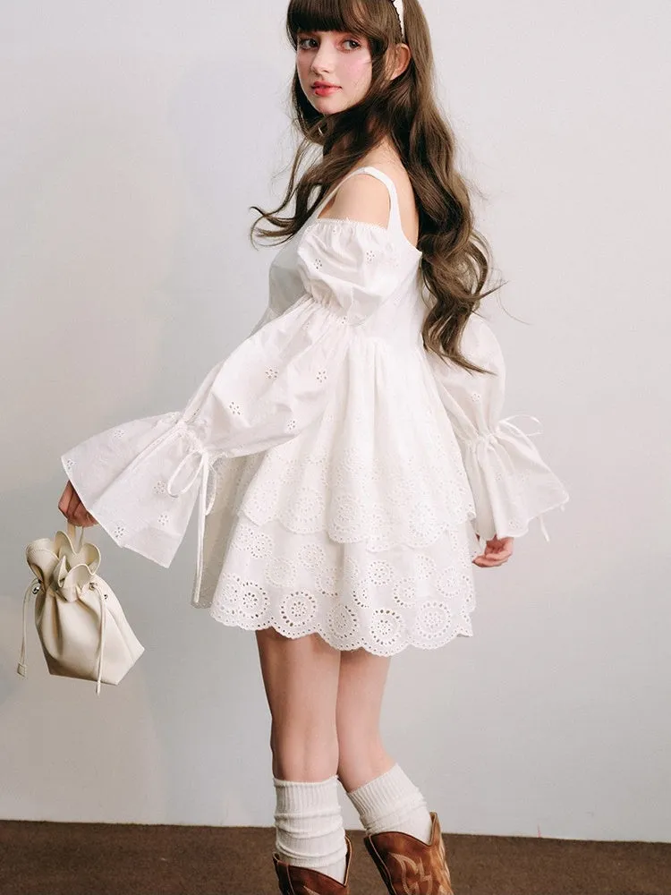 Cut Work Lace Lanthanum Sleeve Doll One Piece【s0000003851】