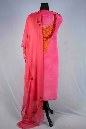 Dark Pink Color Crepe Fabric Kashmiri Embroidered Designer Suit Salwar Kameez With Dupatta