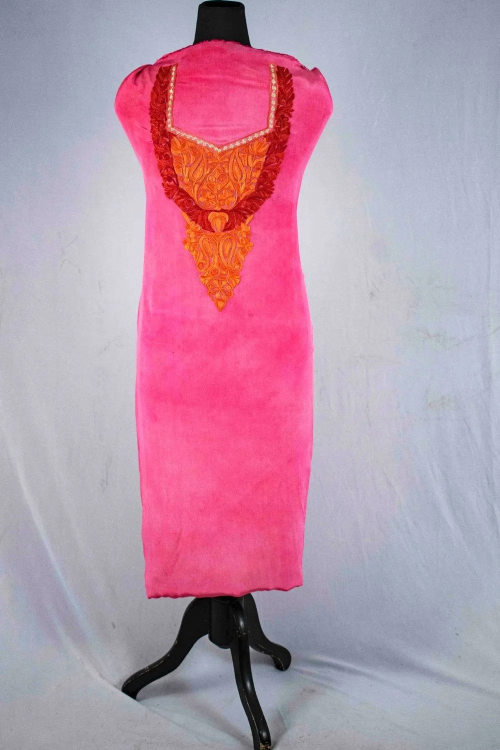 Dark Pink Color Crepe Fabric Kashmiri Embroidered Designer Suit Salwar Kameez With Dupatta