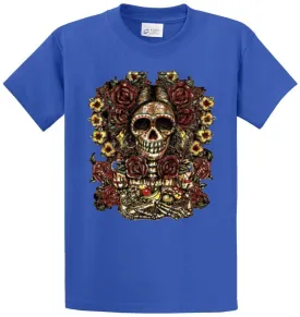 Day Of The Dead Skull Printed Tee Shirt