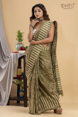 Designer Ajrakh Handloom Saree