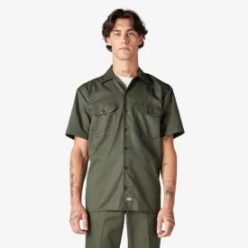 Dickies Short Sleeve Twill Work Shirt Olive Green