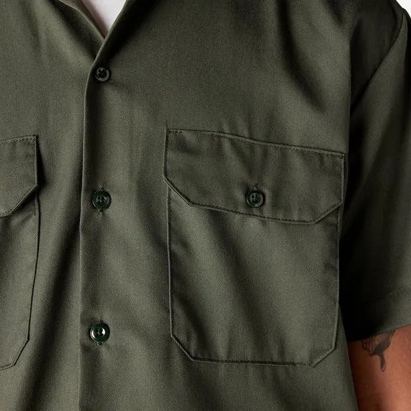 Dickies Short Sleeve Twill Work Shirt Olive Green