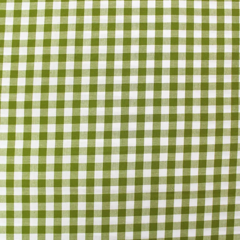 Dressmaking Gingham - Olive Green and White