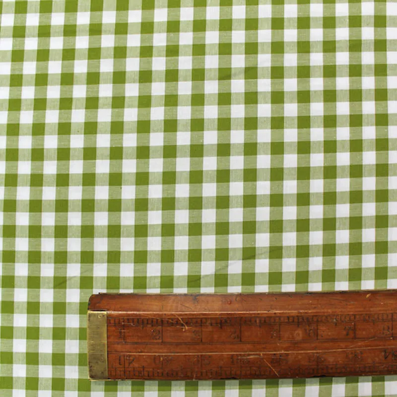 Dressmaking Gingham - Olive Green and White