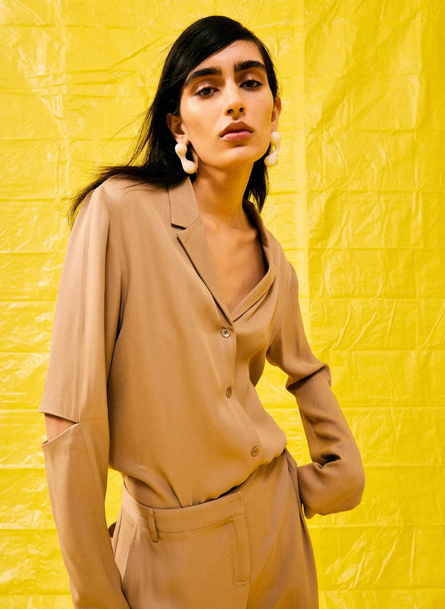 Eco Acetate Viscose Shirt Jacket