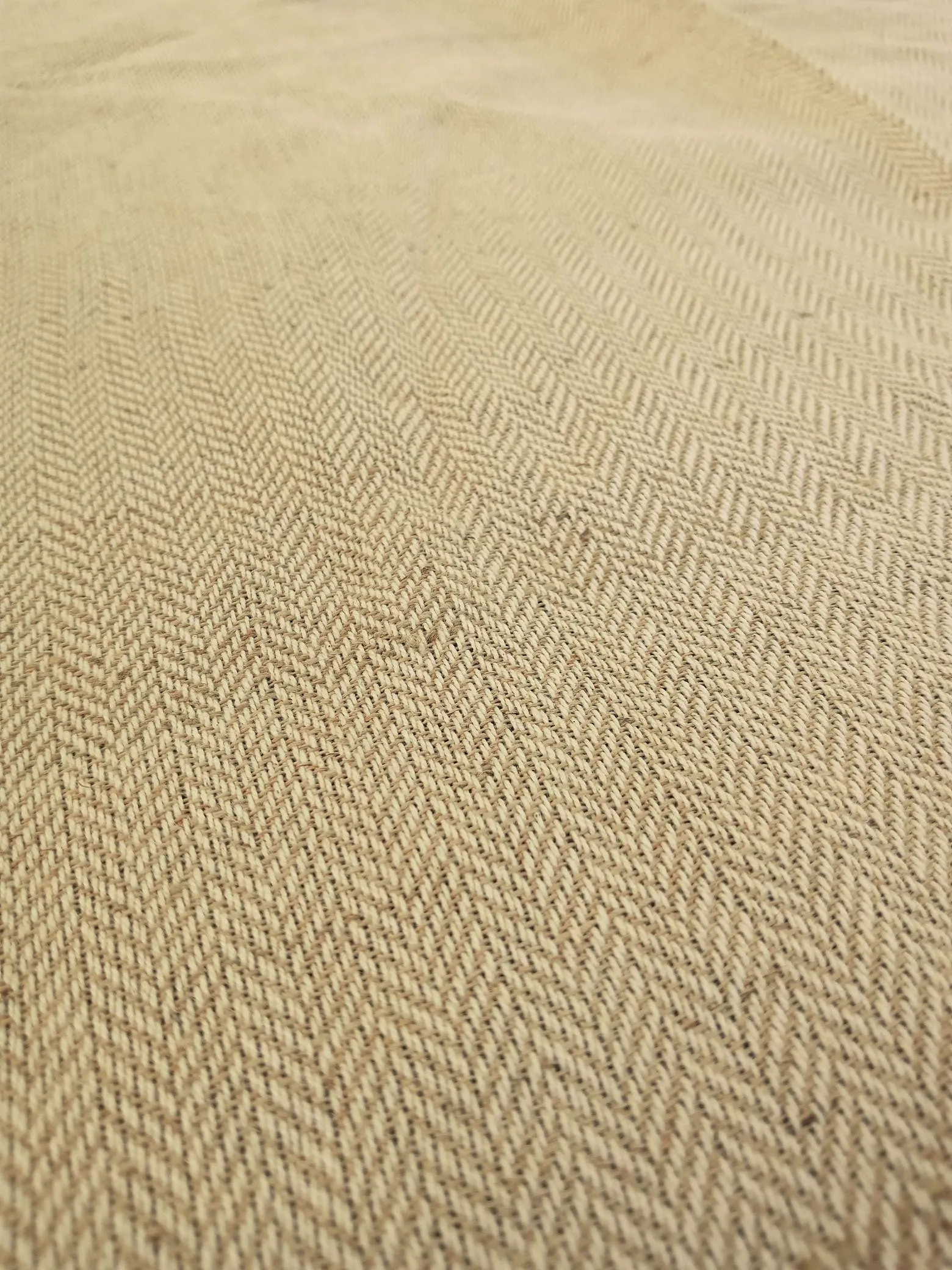 EHANI HERRINGBONE WEAVE ~ Nettle& Cotton Fabric handwoven