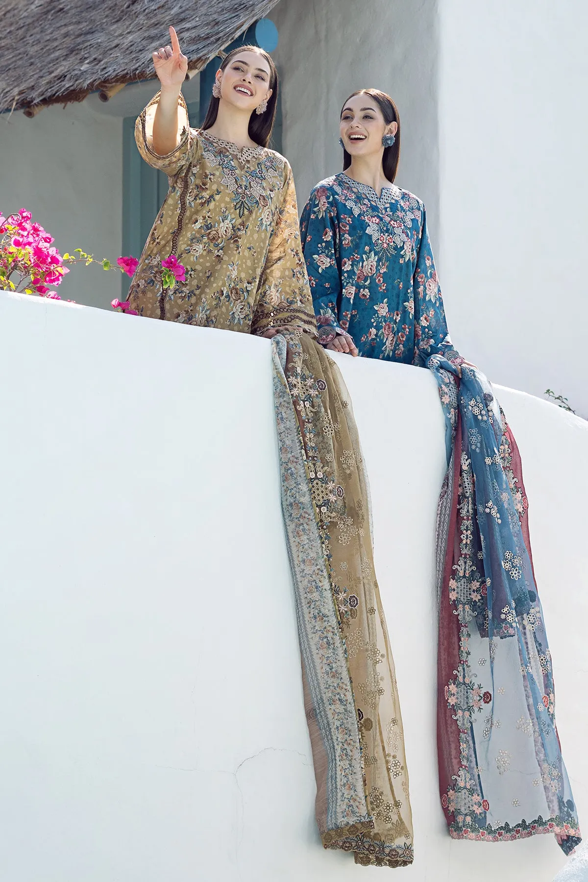 EMBROIDERED PRINTED LAWN UF-554