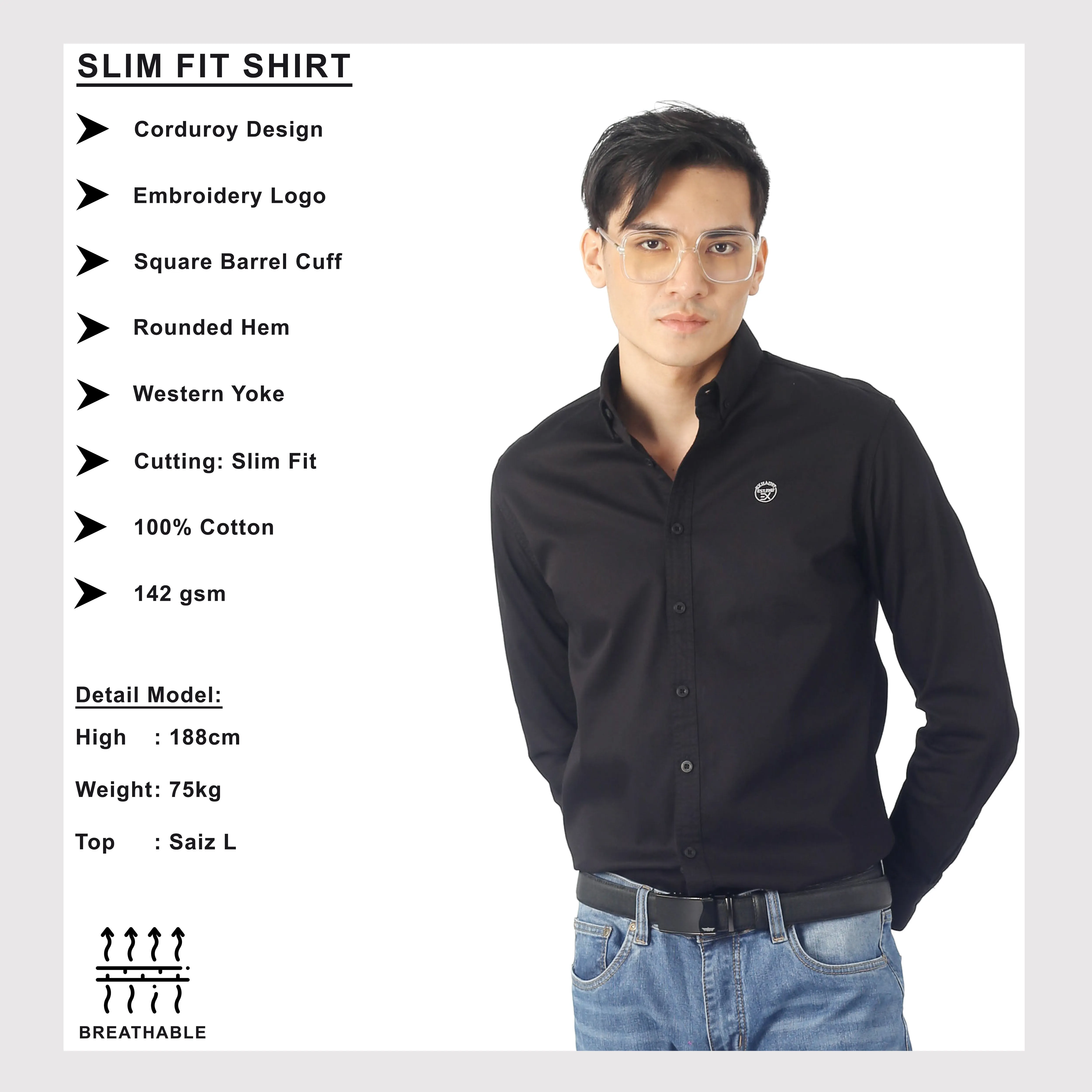 EXHAUST LONG SLEEVE SHIRT [SLIM FIT] 1626