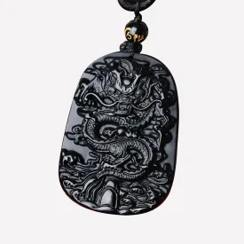 Exotic Black Elephant or Wolf Pendant Lucky Amulet Necklace