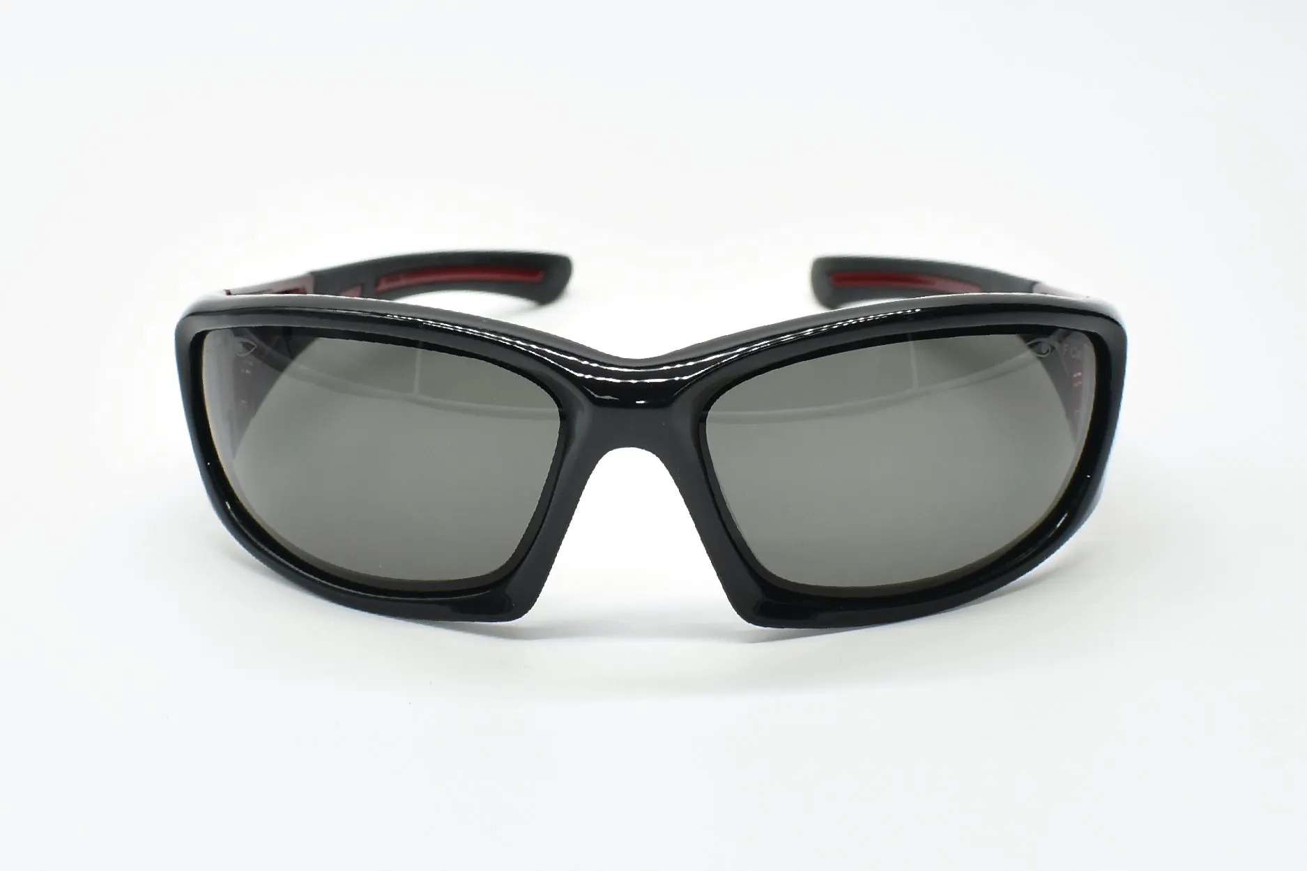 Eyres Bercy Gloss Black and Red Frame, Polarised Grey Lens Safety Glasses 150-S13-PG