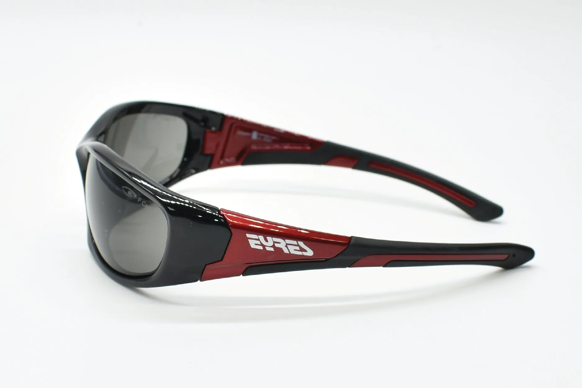 Eyres Bercy Gloss Black and Red Frame, Polarised Grey Lens Safety Glasses 150-S13-PG