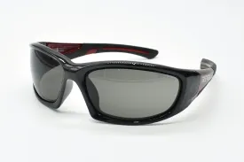 Eyres Bercy Gloss Black and Red Frame, Polarised Grey Lens Safety Glasses 150-S13-PG