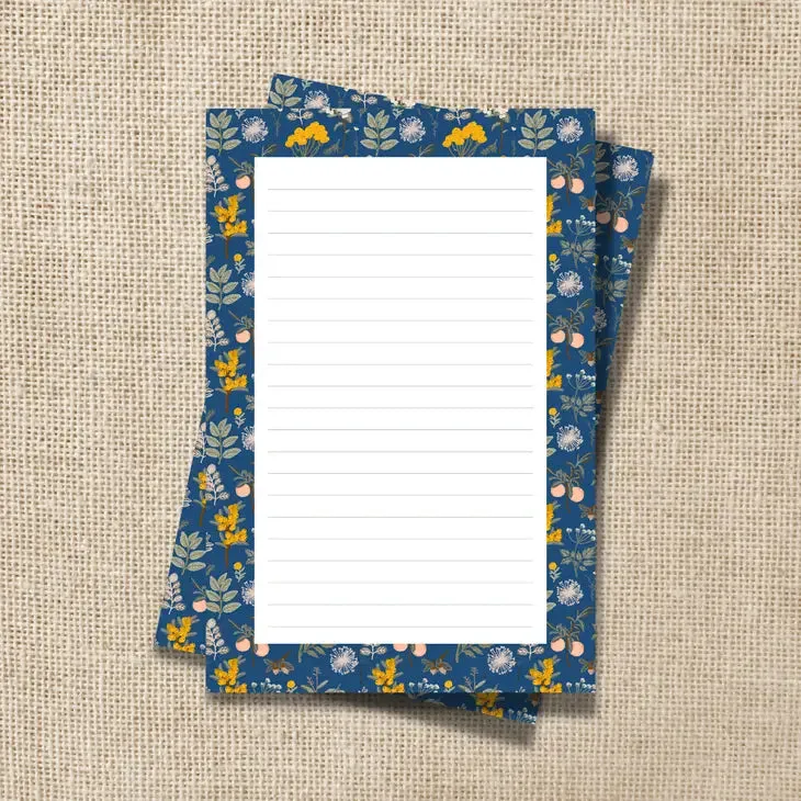 Floral Blue Notepad