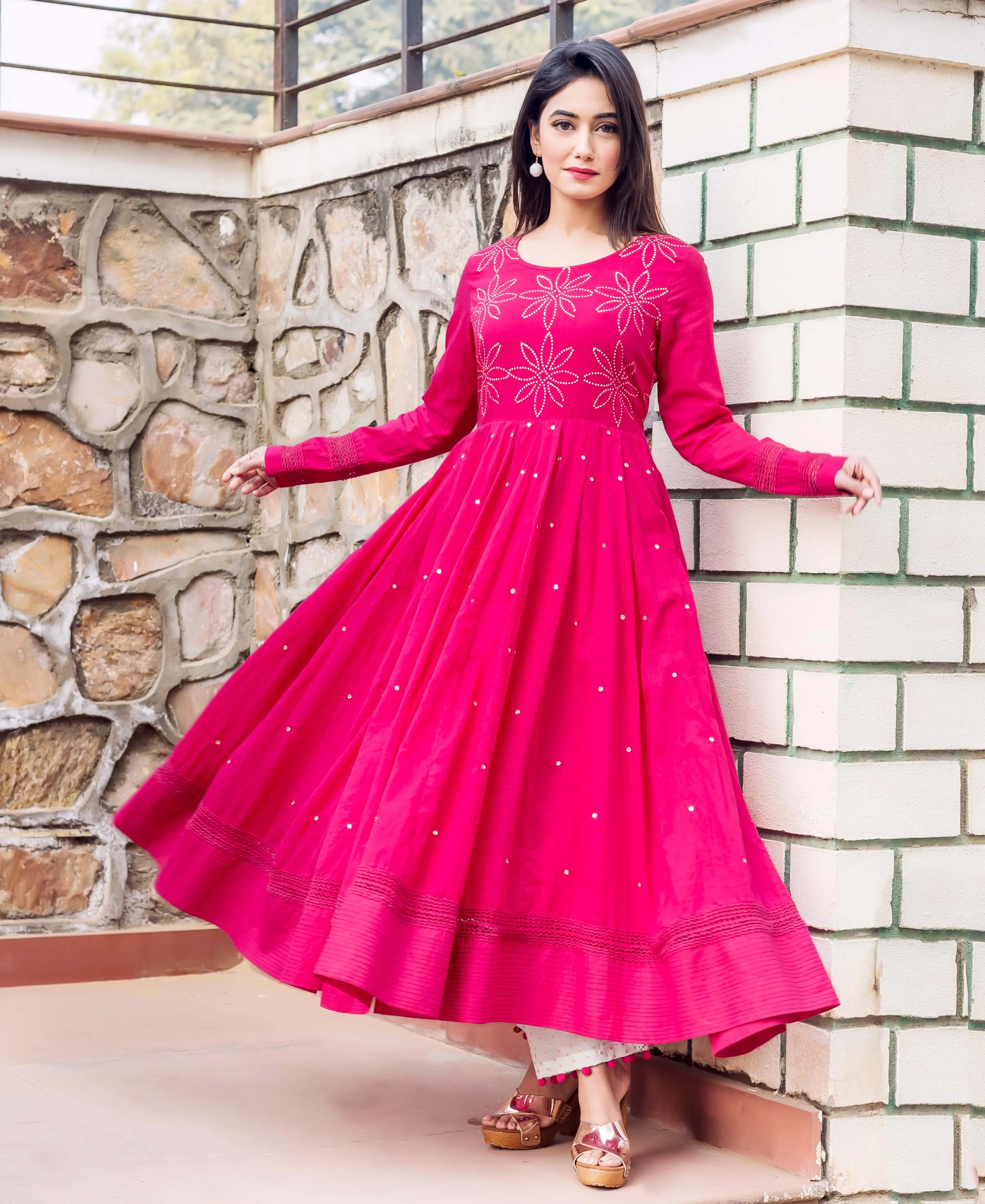 Fuchsia Anarkali Kurta