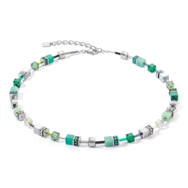 GeoCUBE® Iconic necklace silver-green