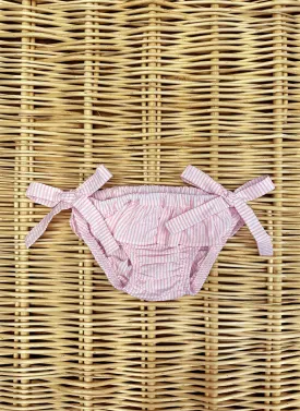 Girly Striped Rouche cotton Swimsuit