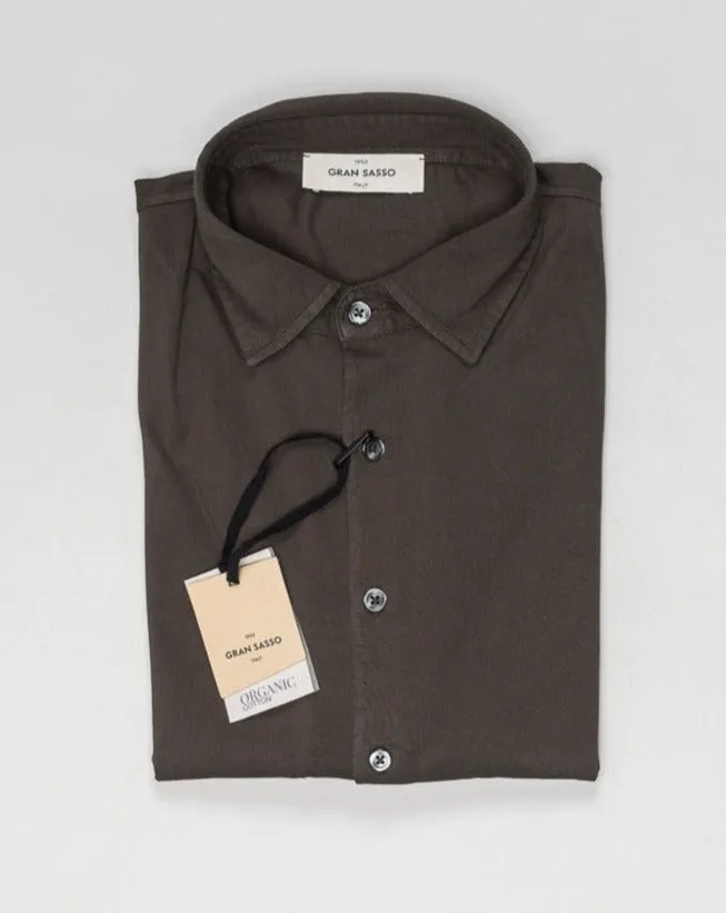 Gran Sasso Cotton Jersey Shirt / Brown