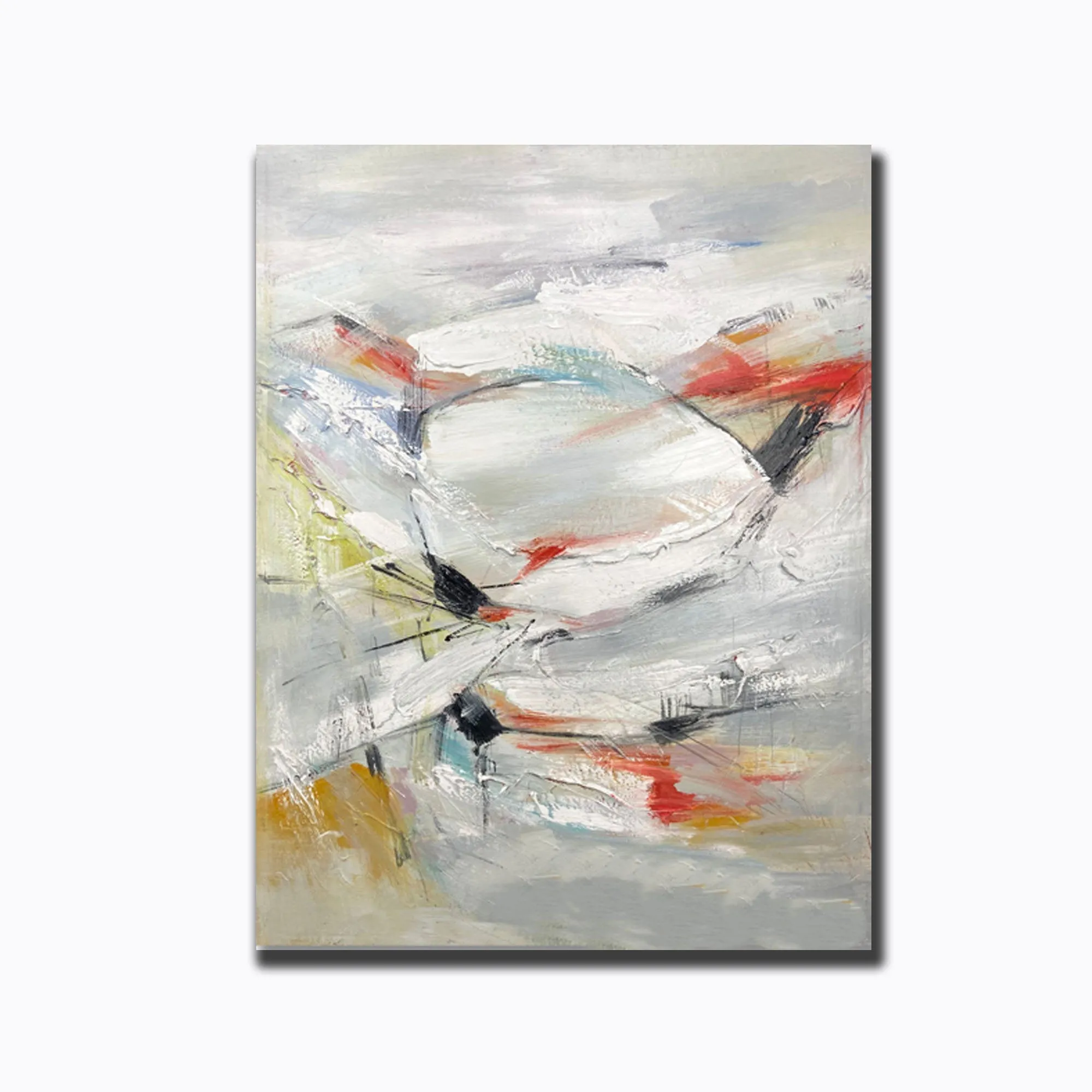 Gray Abstract Painting Oversized Modern Canvas Painting Sp071