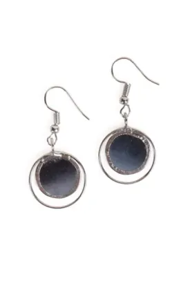 Gray Capiz Dusk Earrings