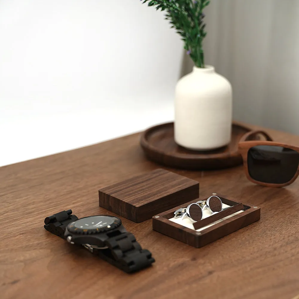 Groomsmen Customized Wood Cufflink & Tie Bar Set