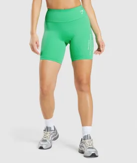 Gymshark Activated Graphic Cycling Shorts - Tropic Green