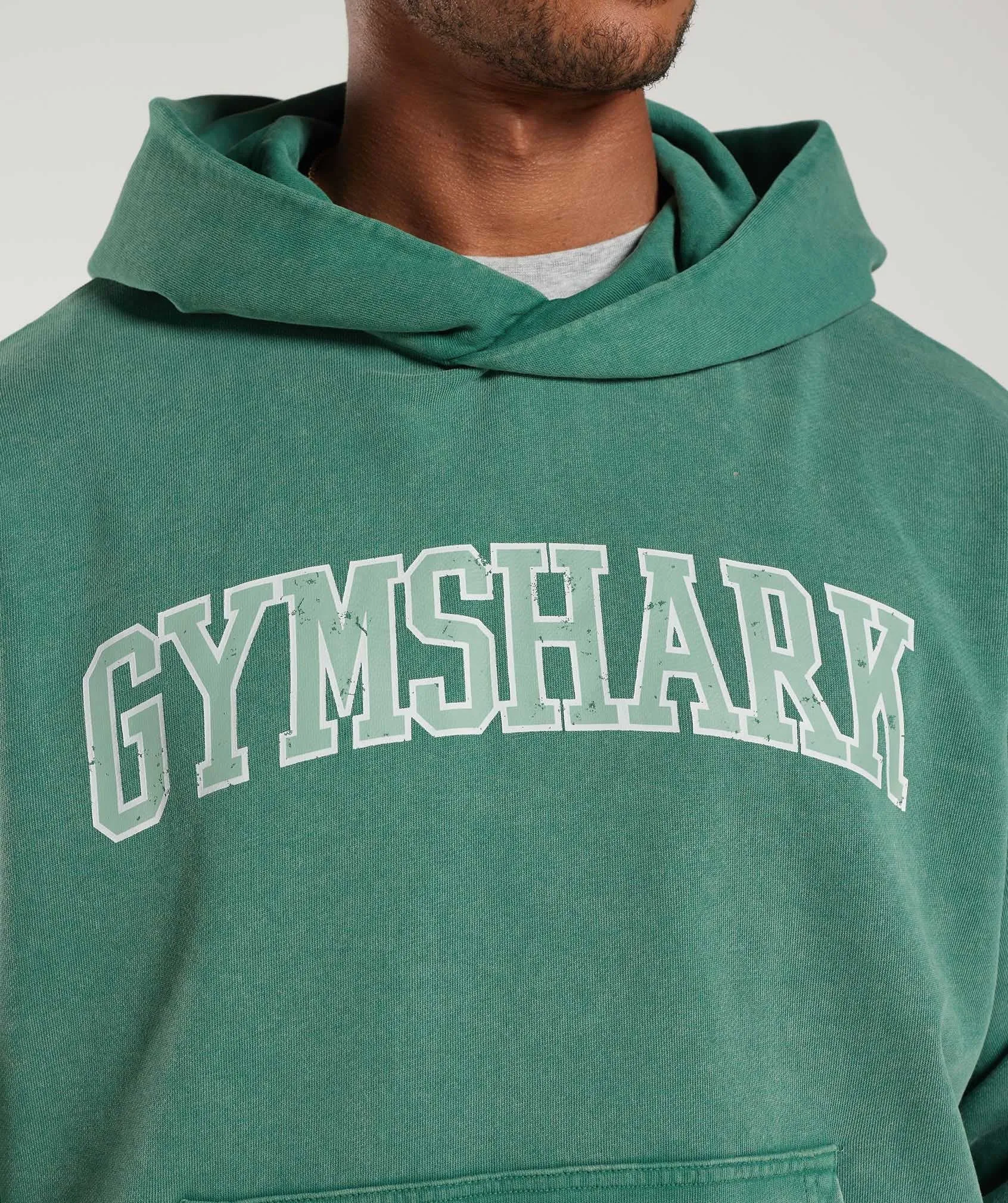 Gymshark Collegiate Hoodie - Ink Teal/Acid Wash