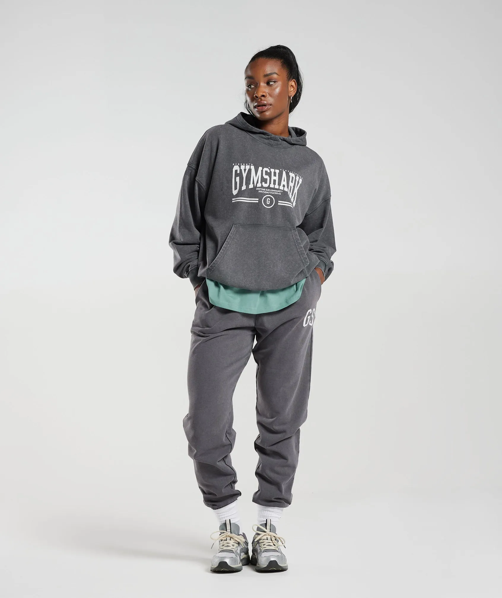 Gymshark Collegiate Oversized Hoodie - Silhouette Grey