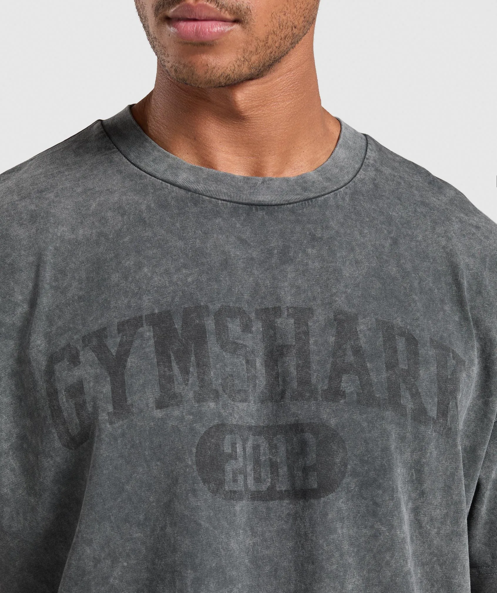 Gymshark Collegiate Shadow Washed T-Shirt - Asphalt Grey