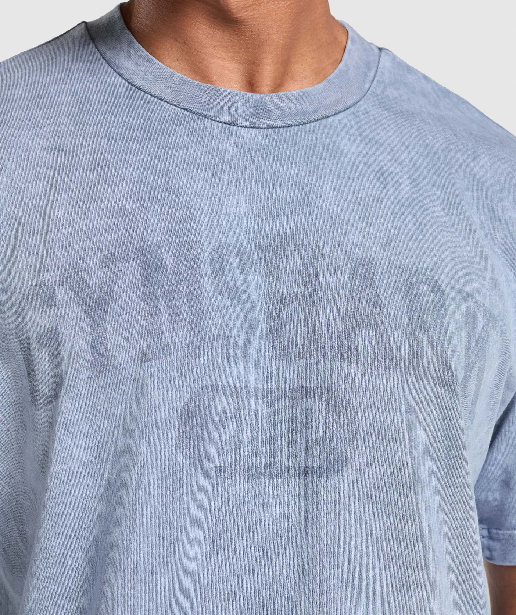 Gymshark Collegiate Shadow Washed T-Shirt - Faded Blue