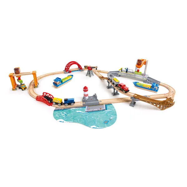 Hape Lift & Load Harbour Rail Set