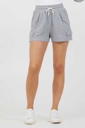 Heather Grey Bounded Textured Jersey Shorts