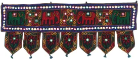 Indian Door Decoration Toran Window Valance Handmade (Black, 34 x 13 inches)