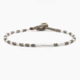 Knot Silver Beads Bracelet (Light Brown)