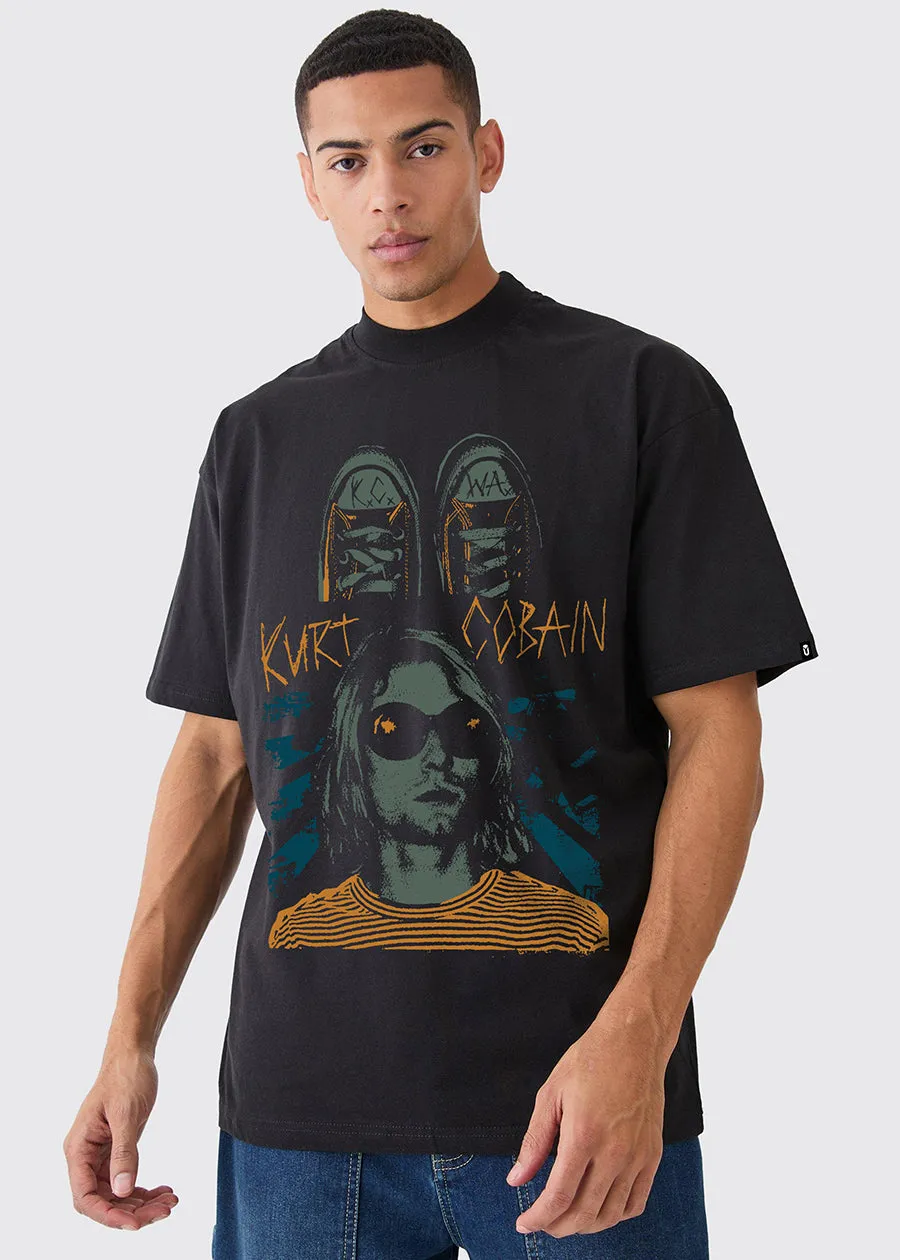 Kurt Cobain Men Oversized Printed T-Shirt