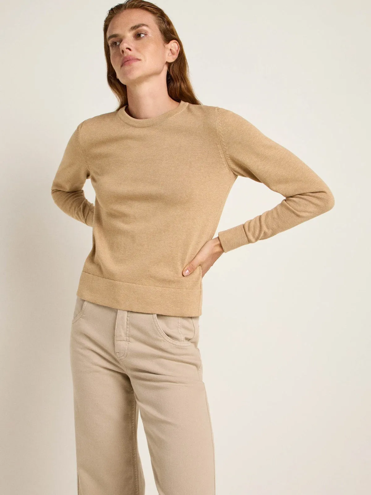 LANIUS Round neck jumper 14059 beige melange 254 women