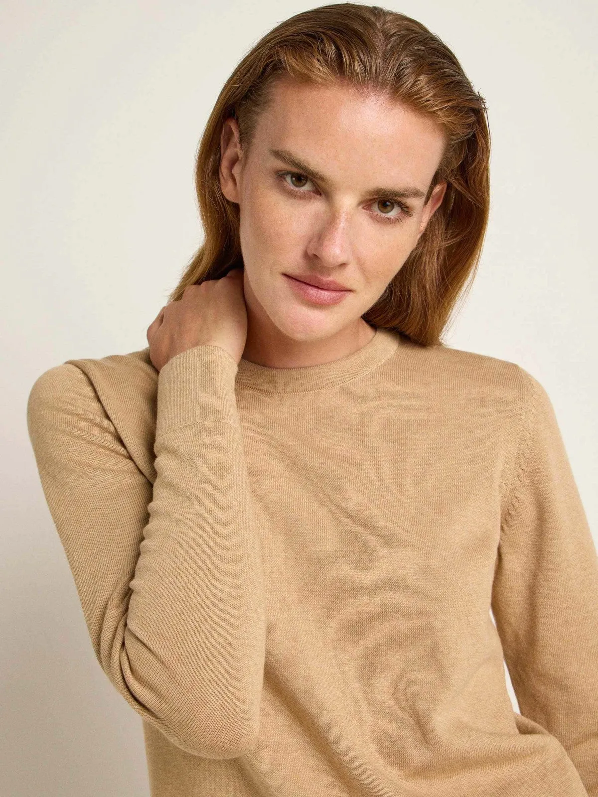 LANIUS Round neck jumper 14059 beige melange 254 women